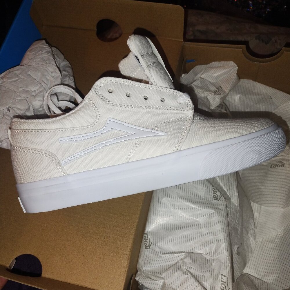Rare lakai limited Griffin white/cream skateboarding shoes mens 5